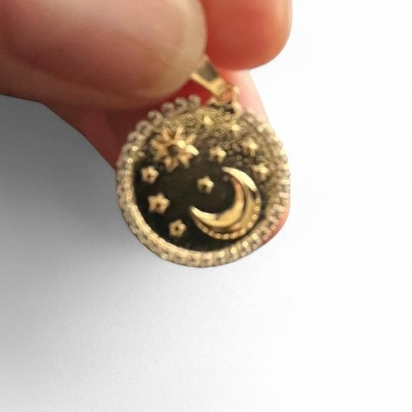 Gold and Stones Celestial Pendant - Picture 2 of 3